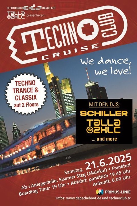 TECHNOCLUB CRUISE - mit SCHILLER, TALLA 2XLC .... and more - Frankfurt am Main - 21.06.2025 19:00