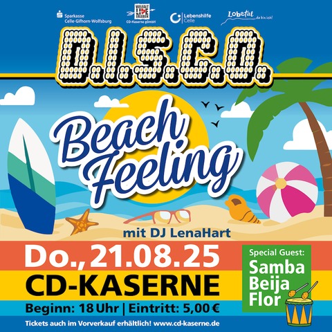 D.I.S.C.O. - Das barrierefreie Tanzvergngen - Beachfeeling - Celle - 21.08.2025 18:00