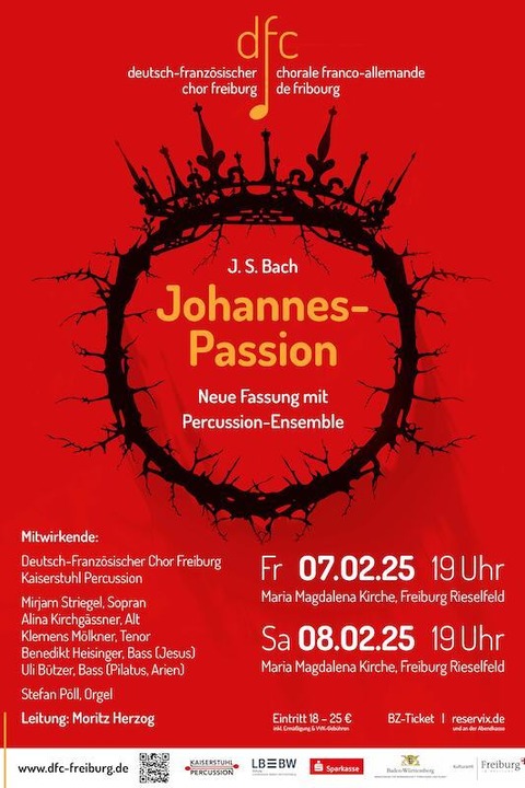 Johannes-Passion - Neue Fassung fr Percussion-Ensamble - Freiburg - 08.02.2025 19:00