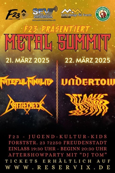 Metal Summit 25, Freitag & Samstag - Festival-Ticket - Freudenstadt - 22.03.2025 20:30