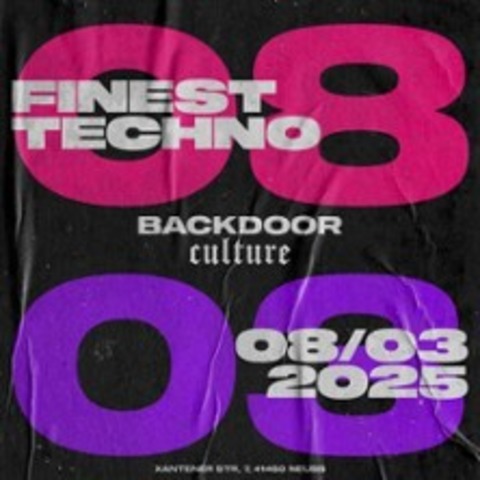 Backdoor Culture - Finest Techno - NEUSS - 08.03.2025 23:00