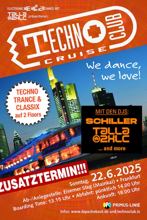 TECHNOCLUB CRUISE - mit SCHILLER, TALLA 2XLC .... and more - Frankfurt am Main - 22.06.2025 13:15