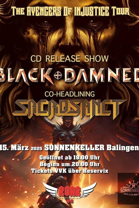 Black + Damned, Sacrosanct - Balingen - 15.03.2025 19:00