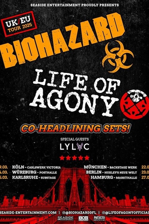 LIFE OF AGONY & BIOHAZARD - Wrzburg - 14.03.2025 19:00