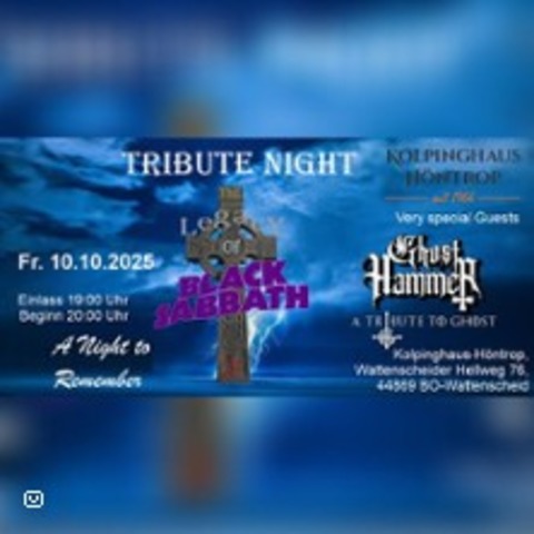 Tribute Night Black Sabbath meets Ghost - BOCHUM - 10.10.2025 19:00