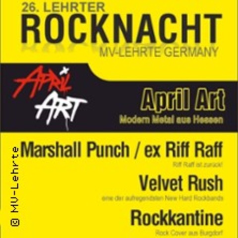 Die 26. Lehrter Rocknacht - April Art, Marshall Punch, Velvet Rush u.v.m. - LEHRTE - 21.06.2025 16:30