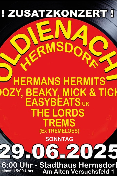 OLDIENIGHT HERMSDORF - Die Originalbands der 60er und 70er Jahre - Hermsdorf - 29.06.2025 16:00