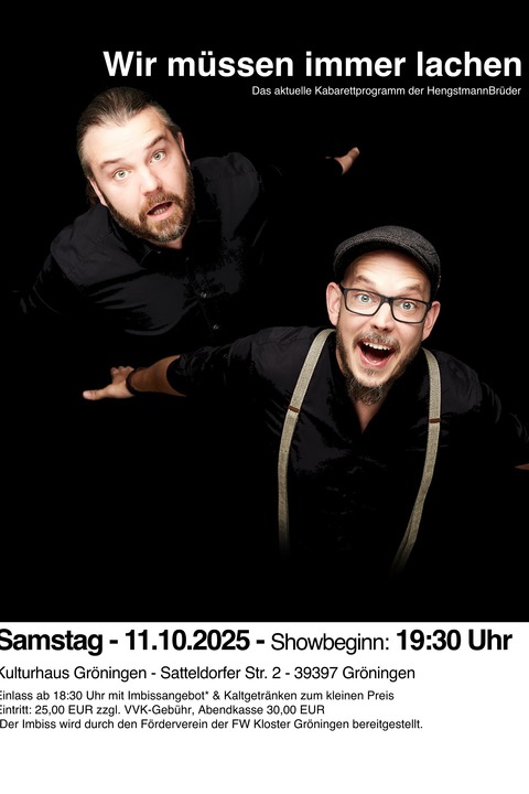 Kabarett mit den HengstmannBrdern - Wir mssen immer lachen - Grningen - 11.10.2025 19:30