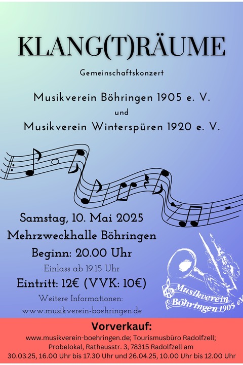 KLANG(T)RUME - Gemeinschaftskonzert Musikverein Bhringen + Musikverein Winterspren - Radolfzell am Bodensee - 10.05.2025 20:00