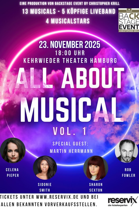 All About Musical VOL. 1 - mit Rob Fowler, Sharon Sexton, Celena Pieper, Sidonie Smith - HAMBURG - 23.11.2025 18:00
