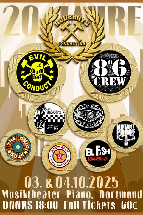 20 Jahre Rude Boys Production - das Festival - Tag 2: Evil Conduct, 86 Crew, Assmatix, El Fisch (Lokalmatadore) - Dortmund - 04.10.2025 19:00