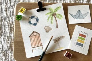 Kreativworkshop: Aufbau - Strandhuser in Aquarell