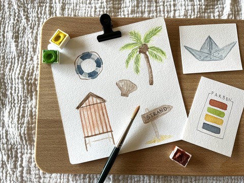 Kreativworkshop: Aufbau - Strandhuser in Aquarell - Aachen - 15.07.2025 16:30