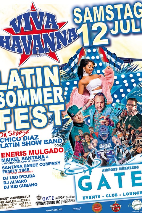 VIVA HAVANNA - 1 Abend KUBA PUR ! - BAND CHICO DIAZ / 3 DJs / 3 Areas Workshops / Getrnke Specials und mehr ... - Nrnberg - 12.07.2025 21:00