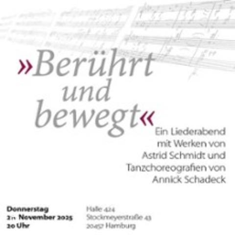 Berhrt und Bewegt - mit Tanzchoreografien von Annick Schadeck - HAMBURG - 20.11.2025 20:00