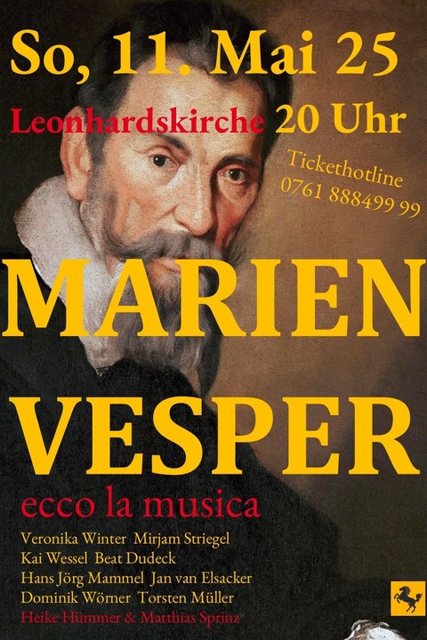 C. Monteverdi Marienvesper - in solistischer Besetzung - Stuttgart - 11.05.2025 20:00