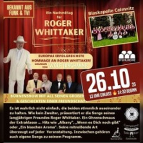 Roger Whittaker in Pretzschendorf | Ein Nachmittag fr Roger Whittaker - KLINGENBERG OT PRETZSCHENDORF - 26.10.2025 13:00