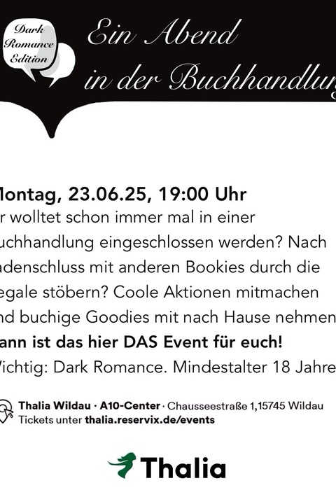 Ein Abend in der Buchhandlung - Dark Romance Edition - Wildau - 23.06.2025 19:00