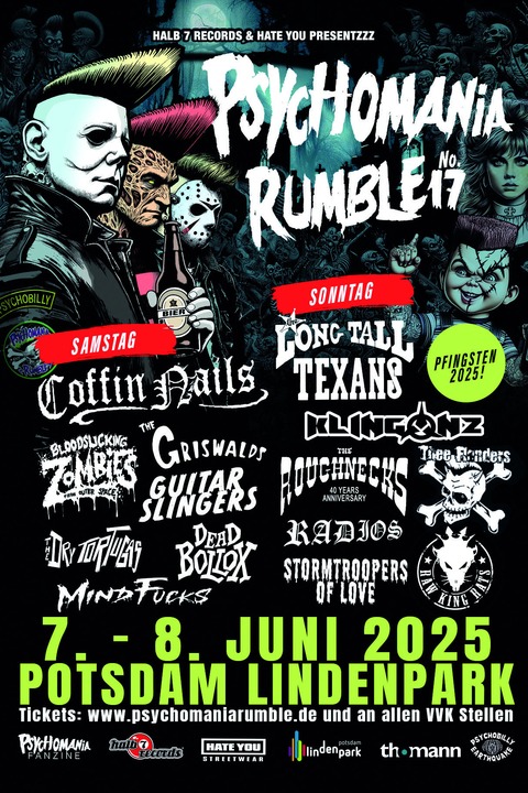PSYCHOMANIA RUMBLE NO. 17 - Tagesticket Sonntag - Potsdam - 08.06.2025 18:00