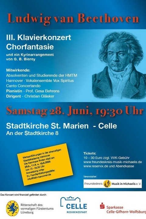 Beethoven Celle - III. Klavierkonzert_Chorfantasie;Kyrie - Celle - 28.06.2025 19:30