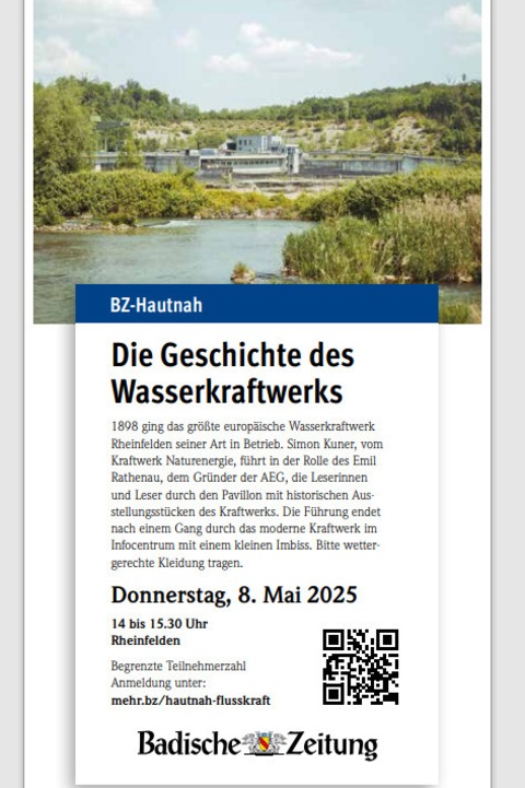 BZ-Hautnah: Die Geschichte des Wasserkraftwerks - Rheinfelden - 08.05.2025 14:00
