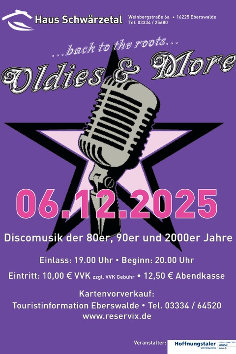 &#8222;Oldies & More&#8220; Das Original!!! - Discomusik der 80er, 90er, 2000er und das Beste von heute - Eberswalde - 06.12.2025 20:00