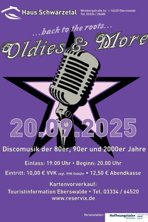 &#8222;Oldies & More&#8220; Das Original!!! - Discomusik der 80er, 90er, 2000er und das Beste von heute - Eberswalde - 20.09.2025 20:00