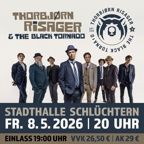 THORBJRN RISAGER - & THE BLACK TORNADO (DEN) - Schlchtern - 08.05.2026 20:00