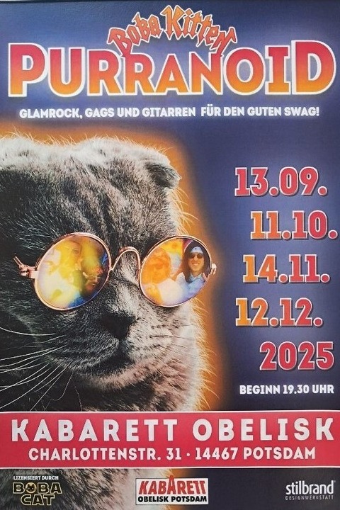 Boba Kitten - PURRANOID - Glamrock, Gags und Gitarren fr den guten Swag! - Potsdam - 12.12.2025 19:30