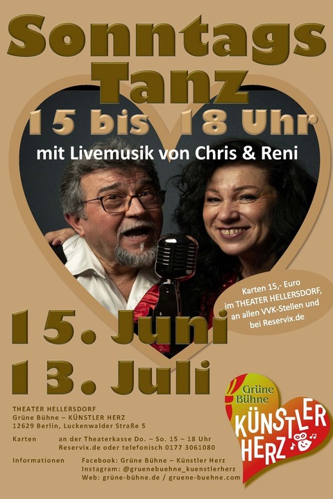 Tanzveranstaltungen im Theater Hellersdorf - Sonntagstanz - Berlin - 13.07.2025 15:00