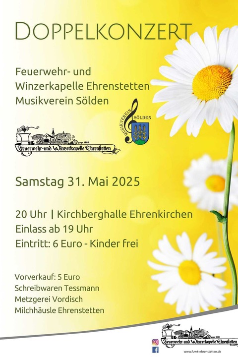 Doppelkonzert mit dem Musikverein Slden - Ehrenkirchen - 31.05.2025 20:00