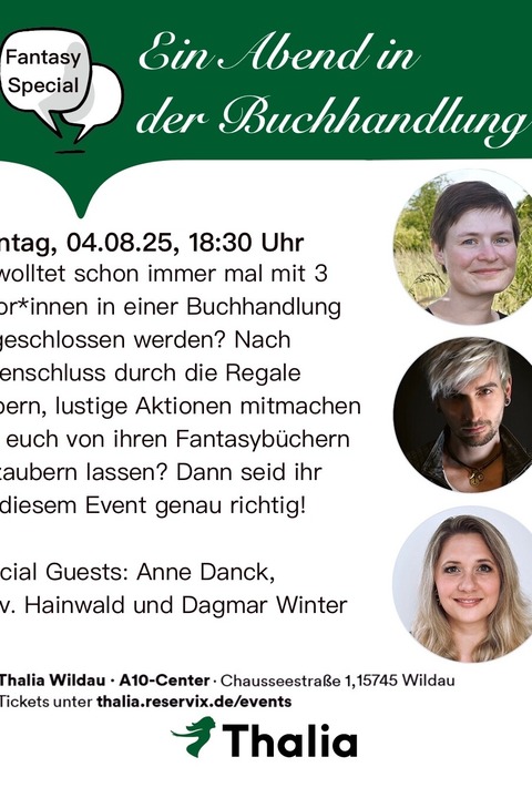 Ein Abend in der Buchhandlung - Fantasy Special - Wildau - 04.08.2025 18:30