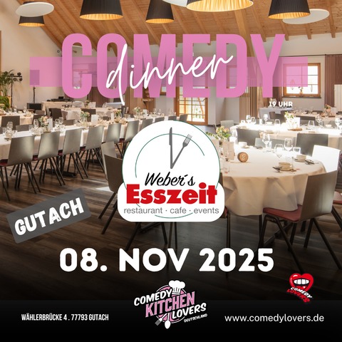 Comedy Dinner Gutach - Kein Krimi - nur Jokes! - Gutach (Schwarzwaldbahn) - 08.11.2025 19:00