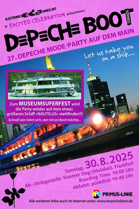 DepecheBoot 2025 - zum MuseumsUferFest 2025 - Frankfurt am Main - 30.08.2025 19:45