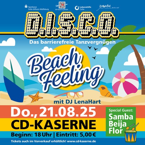 D.I.S.C.O. - Das barrierefreie Tanzvergngen - Beachfeeling - Celle - 21.08.2025 18:00
