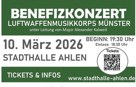 Benefizkonzert mit dem Luftwaffenmusikkorps Mnster - Ahlen - 10.03.2026 19:30