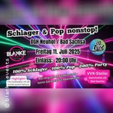 Schlager - Pop - Nonstop - BAD SACHSA - 11.07.2025 20:00