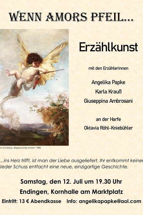 Erzhlkunstabend "Wenn Amors Pfeil..." - Endingen - 12.07.2025 19:30