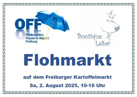 FLOHMARKT OFF-Frderverein Frauen in Not e.V. - Freiburg - 02.08.2025 10:00