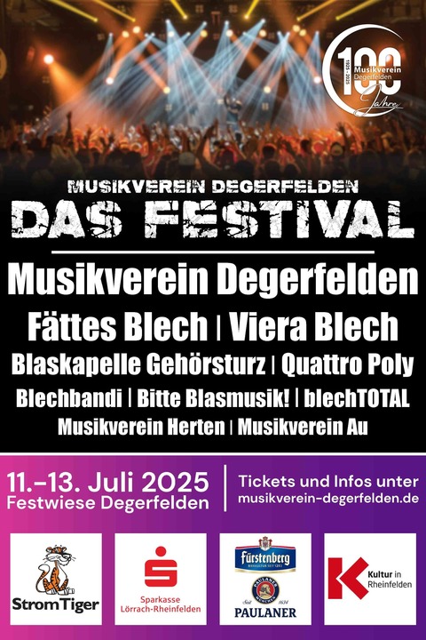 Das Festival Playlist 100 - Rheinfelden - 11.07.2025 18:00
