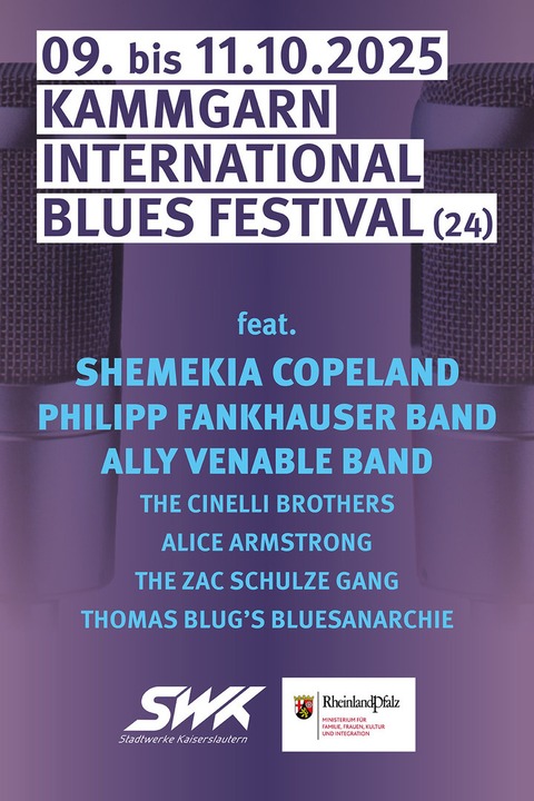 Kammgarn Int. Blues Festival (24) - Philipp Fankhauser Band & Shemekia Copeland - Kaiserslautern - 09.10.2025 20:00