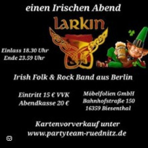Irische Nacht mit Lakin | Mbelfoliefabrik Biesenthal - BIESENTHAL - 13.09.2025 18:30