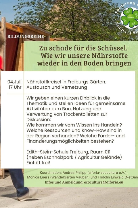"Nhrstoffkreisel in Freiburgs Grten". Austausch- und Vernetzungstreffen - Freiburg - 04.07.2025 17:00