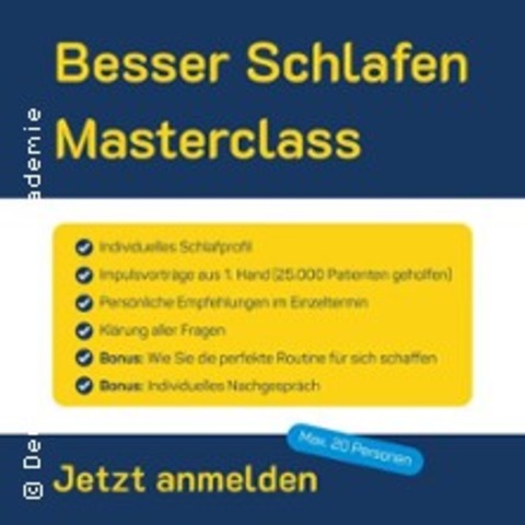 Masterclass: Besser Schlafen - WIESBADEN - 19.07.2025 12:00
