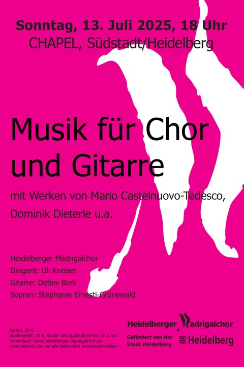 Musik fr Chor und Gitarre - mit Werken von Mario Castelnuovo- Tedesco, Dominik Dieterle u.a. -  - 13.07.2025 18:00