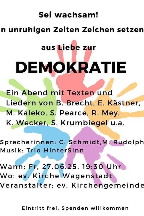 Sei wachsam fr die Demokratie - Herbolzheim - 27.06.2025 19:30