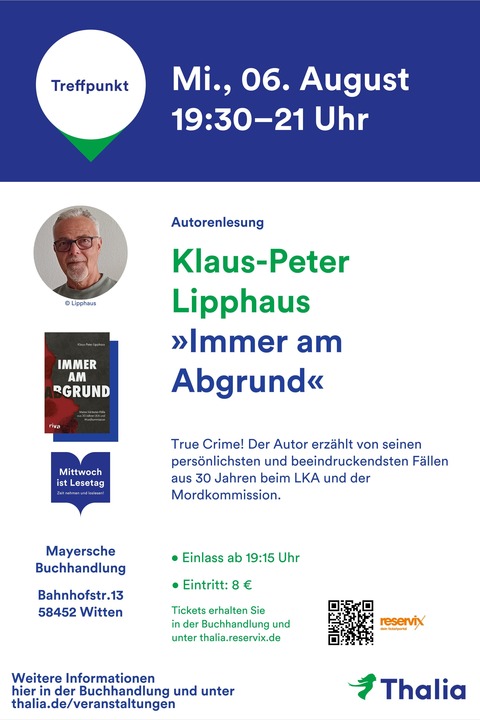 Lesung &#8222;Immer am Abgrund&#8220; - Witten - 06.08.2025 19:30