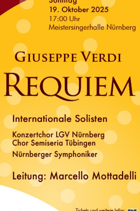 Verdi Requiem - Nrnberg - 19.10.2025 17:00