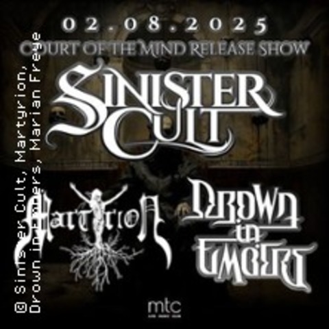 Court of the Mind Release Show | Sinister Cult, Martyrion, Drown in Embers - KLN - 02.08.2025 20:00