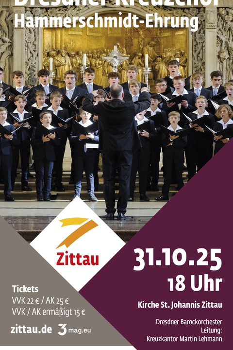 Festkonzert zu Ehren Hammerschmidts - Dresdner Kreuzchor & Dresdner Barockorchester - Zittau - 31.10.2025 18:00